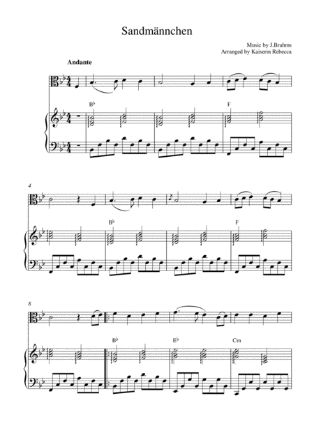 Free Sheet Music Sandmnnchen