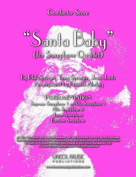 Santa Baby For Saxophone Quartet Satb Or Aatb Sheet Music