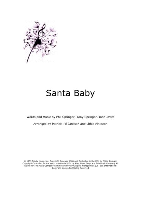 Free Sheet Music Santa Baby Ssma