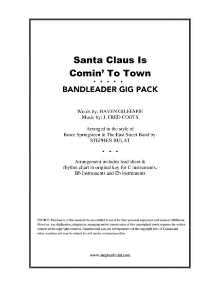 Santa Claus Is Comin To Town Bruce Springsteen Bandleader Gig Pack Lead Sheet Rhythm Chart For C Bb Eb Instruments Sheet Music