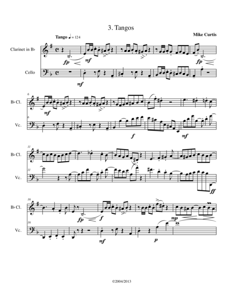 Santa Cruz Suite For Clarinet And Cello Sheet Music