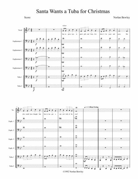 Santa Wants A Tuba For Christmas Tuba Euphonium Ensemble Sheet Music