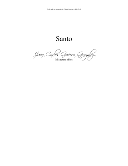 Free Sheet Music Santo Misa Para Ninos