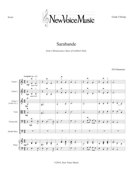Free Sheet Music Sarabande From A Renaissance Suite