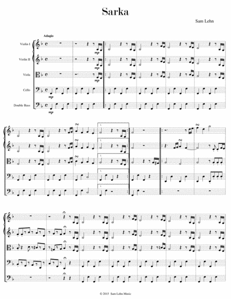 Free Sheet Music Sarka