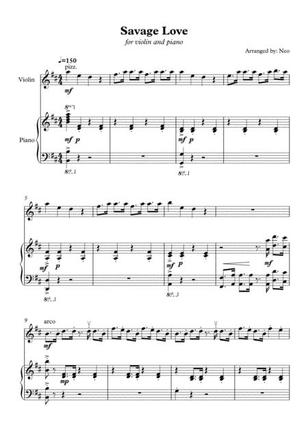 Free Sheet Music Savage Love For Violin And Piano