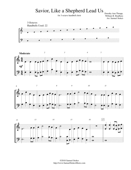 Savior Like A Shepherd Lead Us For 3 Octave Handbell Choir Sheet Music