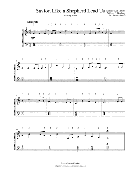 Savior Like A Shepherd Lead Us For Easy Piano Sheet Music