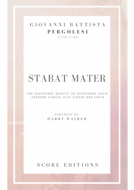 Free Sheet Music Saxophone Choir Giovanni Battista Pergolesi Stabat Mater