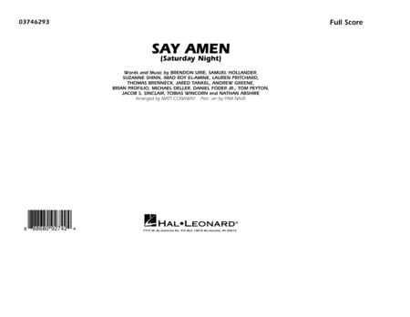 Say Amen Saturday Night Arr Matt Conaway Conductor Score Full Score Sheet Music