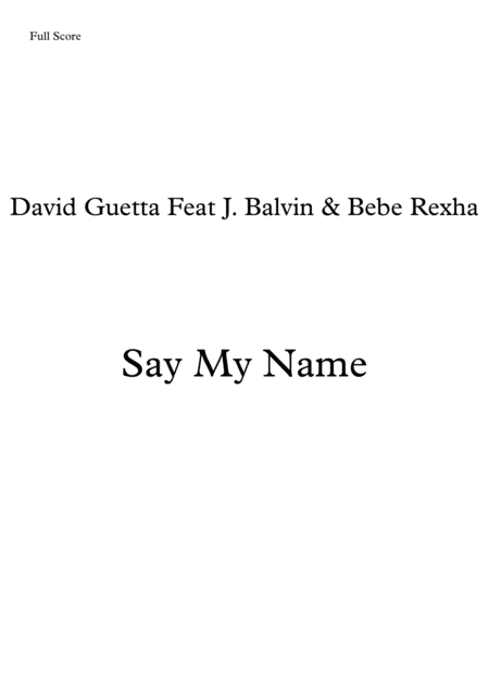 Say My Name Brass Quintet Sheet Music