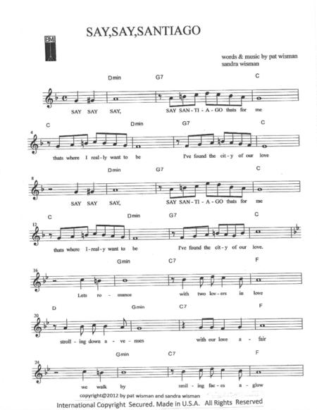 Free Sheet Music Say Say Santiago