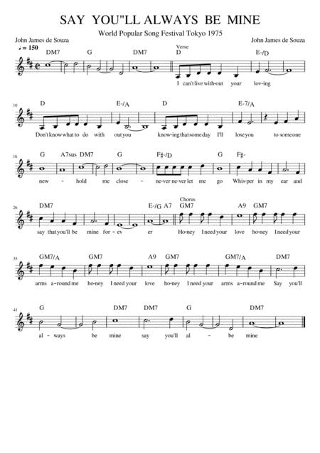 Say You Will Always Be Mine Sheet Music