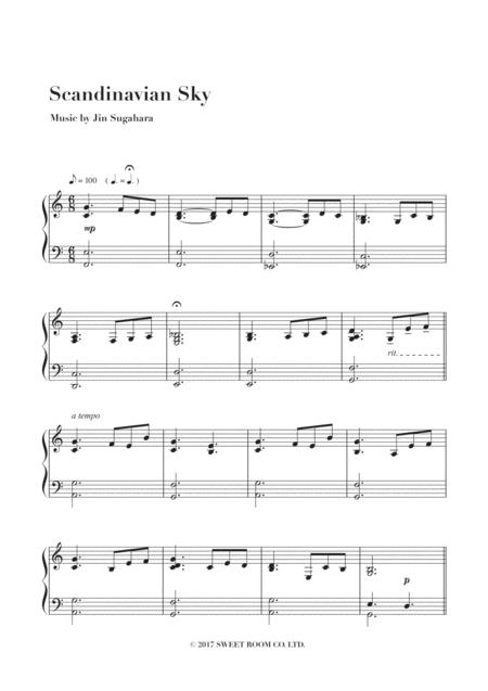 Scandinavian Sky Silent Piano Solo Lento Sheet Music