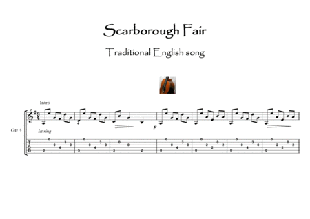 Scarborough Fair Guitar Trio Sheet Music