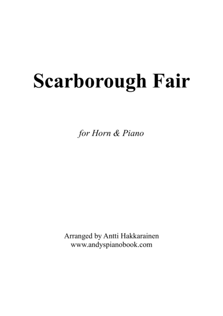 Free Sheet Music Scarborough Fair Horn Piano