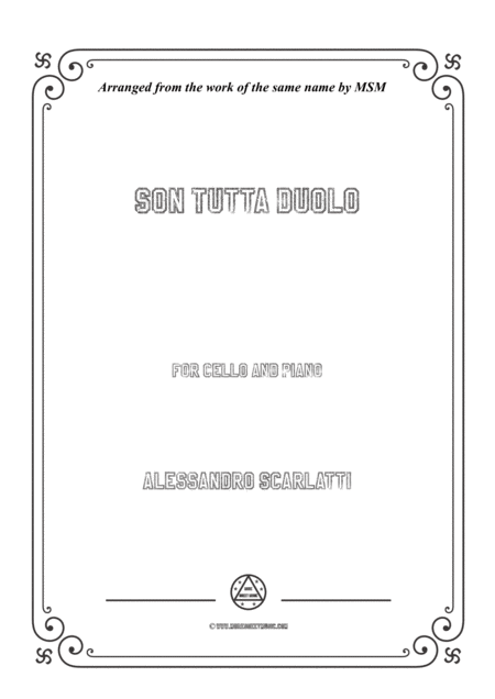 Free Sheet Music Scarlatti Son Tutta Duolo For Cello And Piano