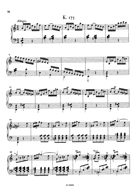 Free Sheet Music Scarlatti Sonata In A Minor K175 L429 Original Version
