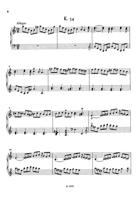 Scarlatti Sonata In A Minor K54 L241 Original Version Sheet Music