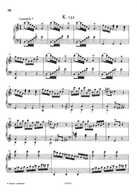 Scarlatti Sonata In C Major K132 L457 Original Version Sheet Music