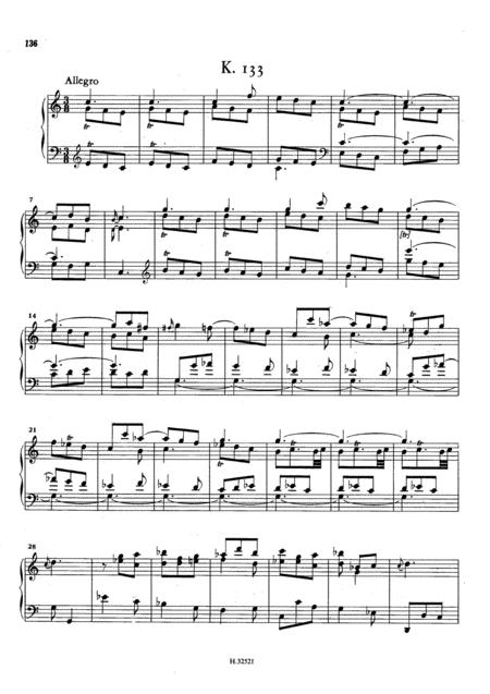 Scarlatti Sonata In C Major K133 L282 Original Version Sheet Music