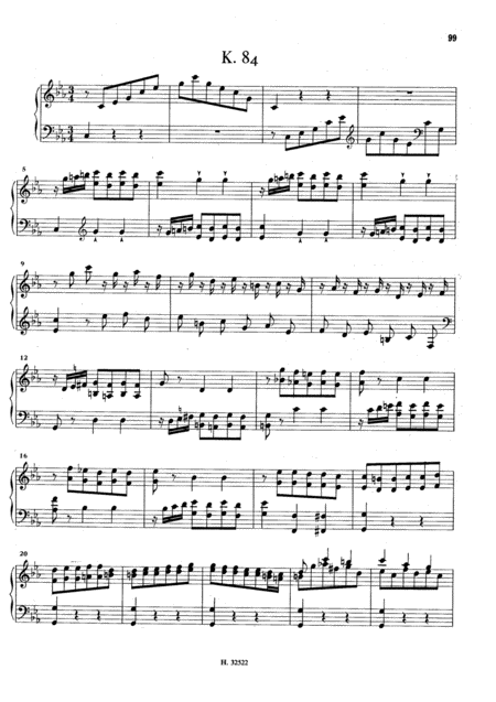 Scarlatti Sonata In C Minor K84 L10 Original Version Sheet Music