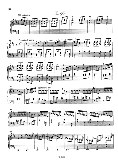 Scarlatti Sonata In D Major K96 L465 Original Version Sheet Music