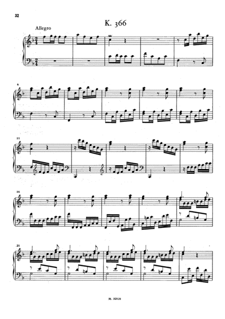 Scarlatti Sonata In F Major K366 L119 Original Version Sheet Music