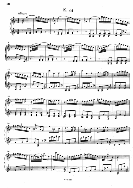 Scarlatti Sonata In F Major K44 L432 Original Version Sheet Music