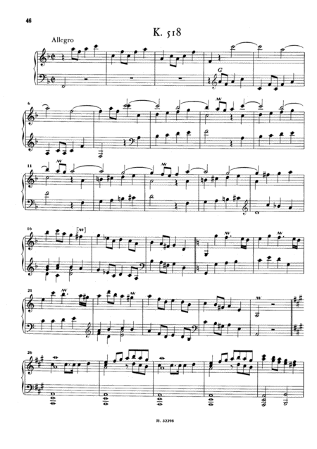 Scarlatti Sonata In F Major K518 L116 Original Version Sheet Music