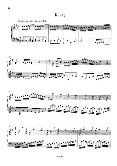 Scarlatti Sonata In G Major K427 L286 Original Version Sheet Music