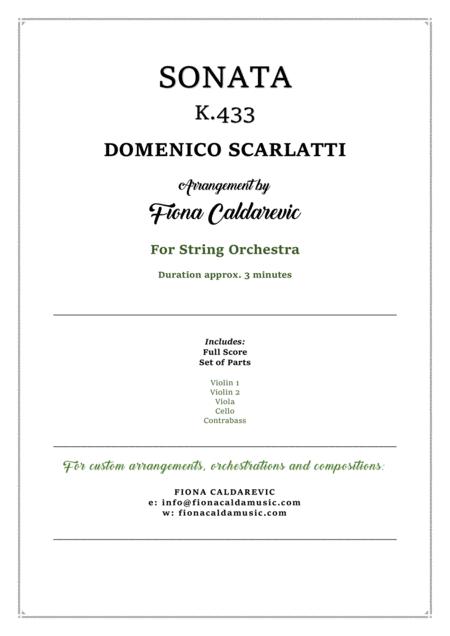 Scarlatti Sonata K433 Arranged For String Orchestra Sheet Music