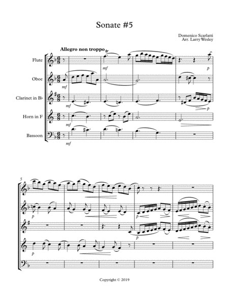 Free Sheet Music Scarlatti Sonatas No 5 16