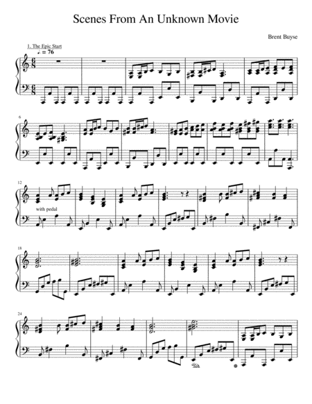 Free Sheet Music Scenes From An Unknown Movie