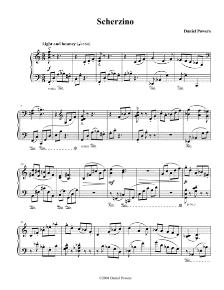 Free Sheet Music Scherzino For Piano