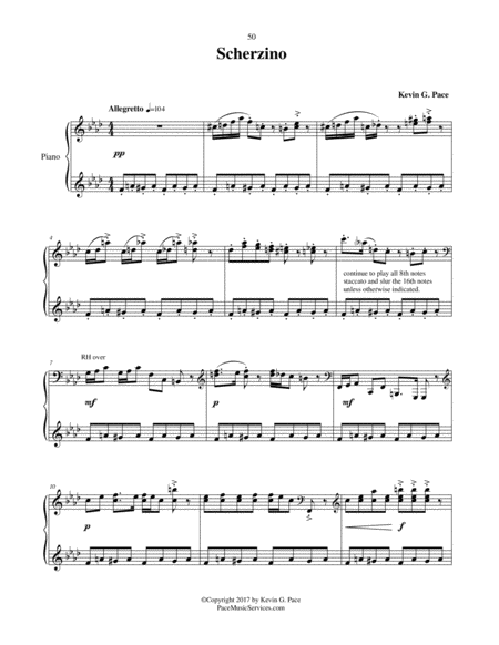 Free Sheet Music Scherzino Original Piano Solo