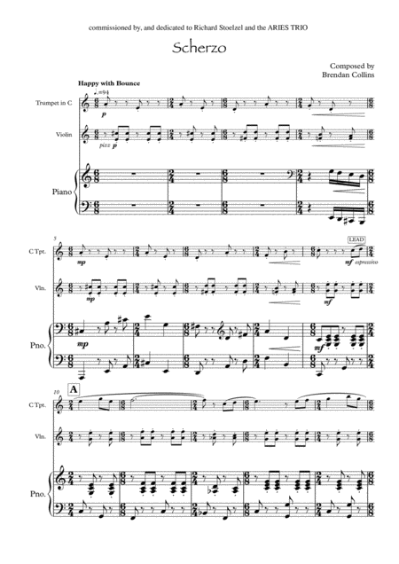 Free Sheet Music Scherzo Trumpet Violin Piano