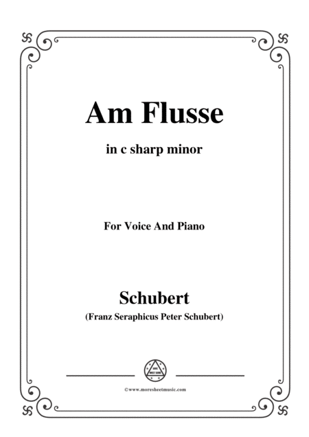 Free Sheet Music Schubert Am Flusse By The River D 160 In C Sharp Minor For Voice Piano