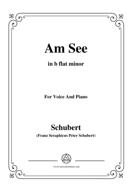 Free Sheet Music Schubert Am See In B Flat Minor For Voice Piano