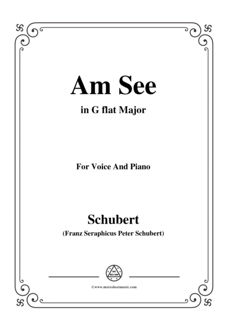 Schubert Am See In G Flat Major For Voice Piano Sheet Music