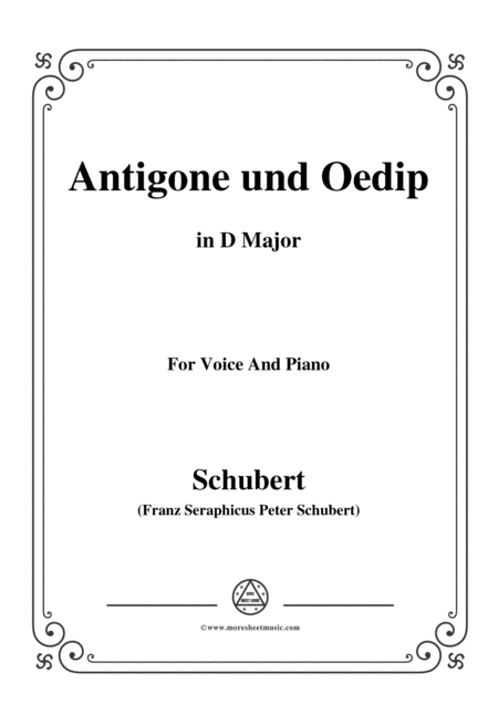 Free Sheet Music Schubert Antigone Und Oedip Op 6 No 2 In D Major For Voice Piano
