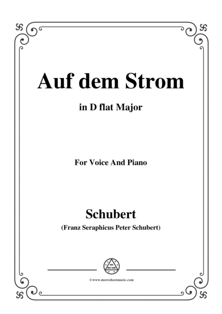 Free Sheet Music Schubert Auf Dem Strom Op 119 In D Flat Major For Voice Piano