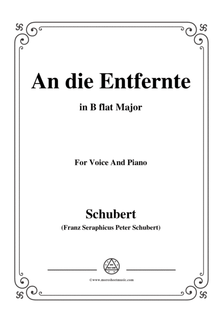 Schubert Auf Der Riesenkoppe On The Giant Peak D 611 In B Flat Minor For Voice Piano Sheet Music