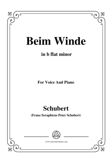 Schubert Beim Winde In B Flat Minor For Voice Piano Sheet Music