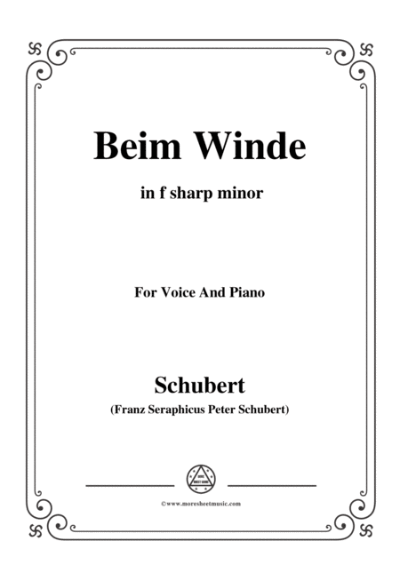 Schubert Beim Winde In F Sharp Minor For Voice Piano Sheet Music