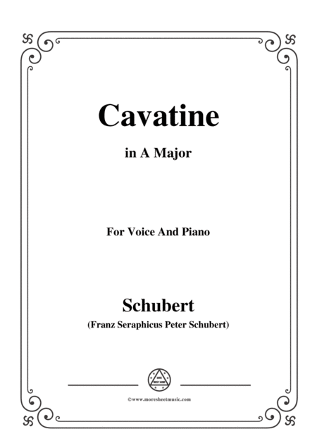 Free Sheet Music Schubert Cavatine From The Opera Alfonso Und Estrella D 732 In A Major For Voice Piano