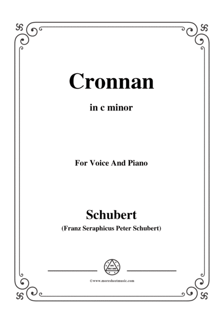 Free Sheet Music Schubert Cronnan In C Minor For Voice Piano