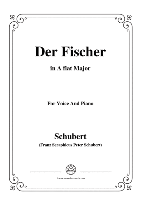 Free Sheet Music Schubert Der Fischer In A Flat Major Op 5 No 3 For Voice And Piano