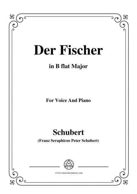 Free Sheet Music Schubert Der Fischer In B Flat Major Op 5 No 3 For Voice And Piano