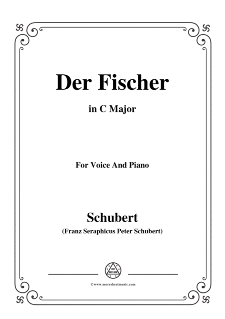 Schubert Der Fischer In C Major Op 5 No 3 For Voice And Piano Sheet Music